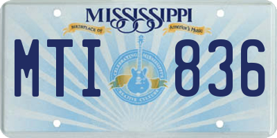 MS license plate MTI836