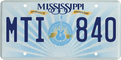 MS license plate MTI840