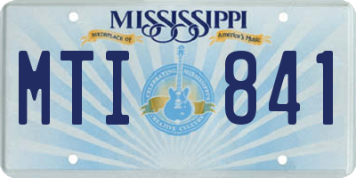 MS license plate MTI841