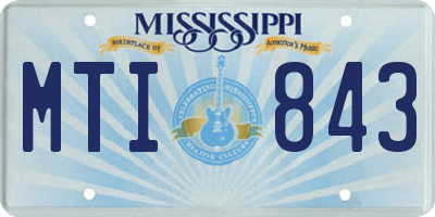 MS license plate MTI843
