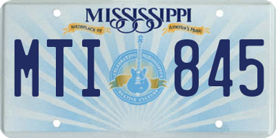 MS license plate MTI845