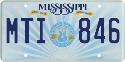 MS license plate MTI846