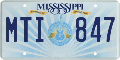 MS license plate MTI847