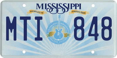 MS license plate MTI848