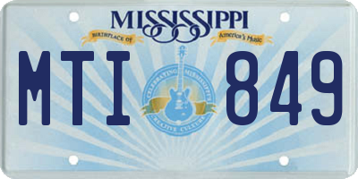 MS license plate MTI849