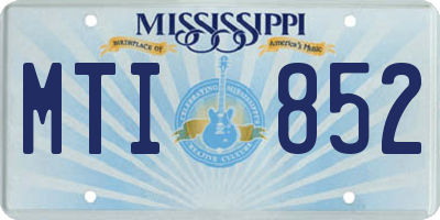 MS license plate MTI852