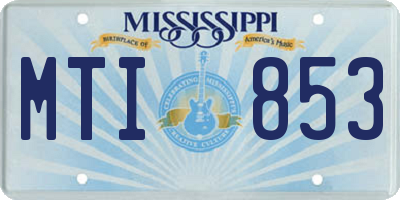 MS license plate MTI853