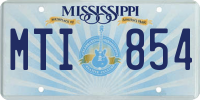 MS license plate MTI854