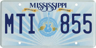 MS license plate MTI855