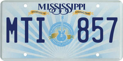 MS license plate MTI857