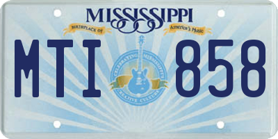 MS license plate MTI858