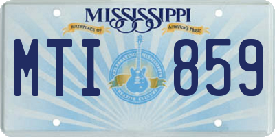 MS license plate MTI859