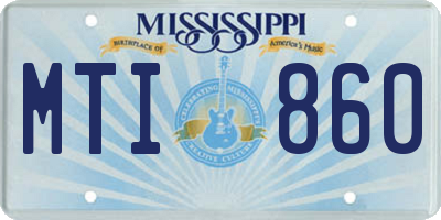 MS license plate MTI860