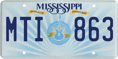 MS license plate MTI863