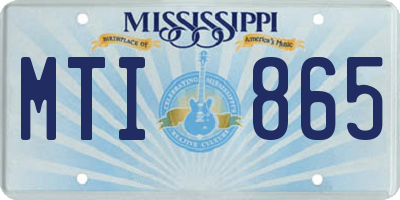 MS license plate MTI865