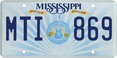 MS license plate MTI869