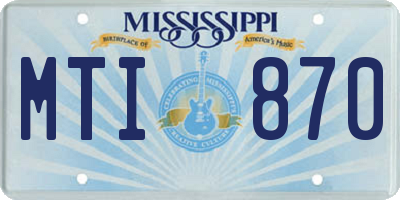 MS license plate MTI870