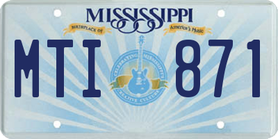 MS license plate MTI871