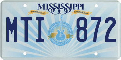 MS license plate MTI872