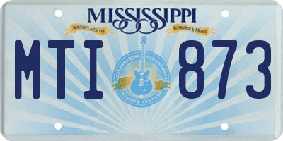 MS license plate MTI873