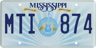 MS license plate MTI874