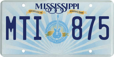MS license plate MTI875