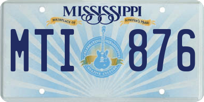 MS license plate MTI876