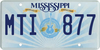 MS license plate MTI877