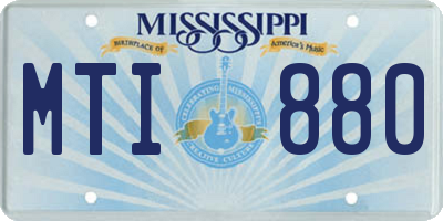 MS license plate MTI880