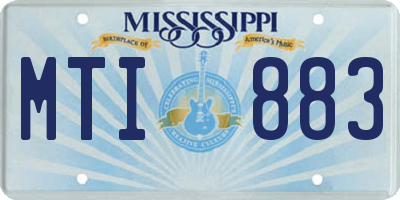 MS license plate MTI883