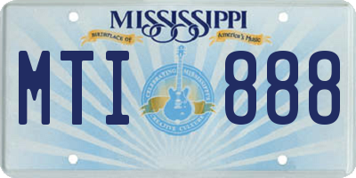 MS license plate MTI888