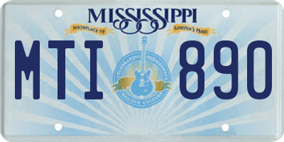 MS license plate MTI890