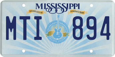 MS license plate MTI894