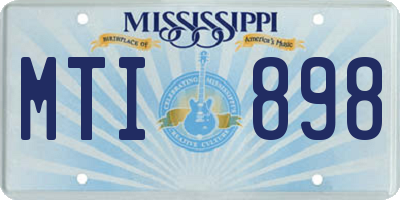 MS license plate MTI898