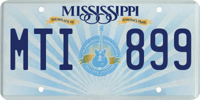 MS license plate MTI899