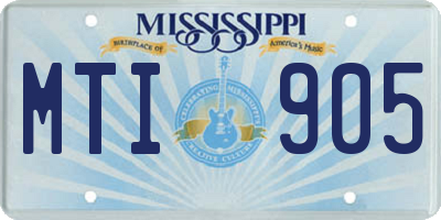 MS license plate MTI905