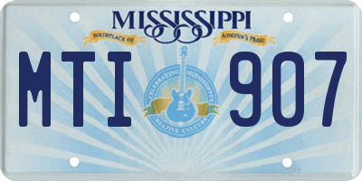 MS license plate MTI907