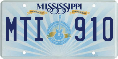 MS license plate MTI910