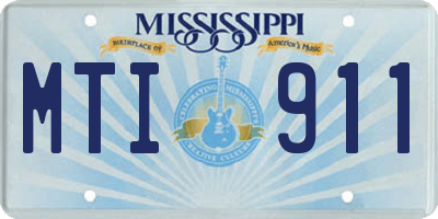MS license plate MTI911