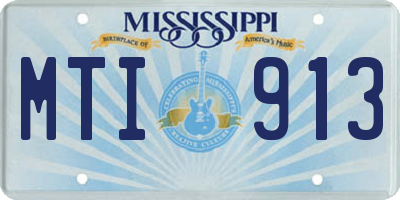 MS license plate MTI913