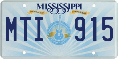 MS license plate MTI915