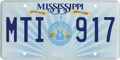MS license plate MTI917