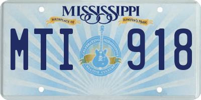 MS license plate MTI918