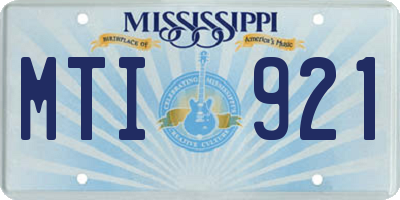 MS license plate MTI921