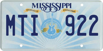 MS license plate MTI922