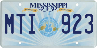 MS license plate MTI923