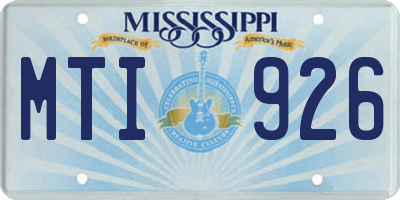 MS license plate MTI926