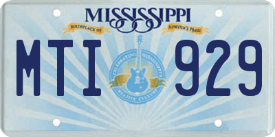 MS license plate MTI929