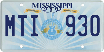 MS license plate MTI930