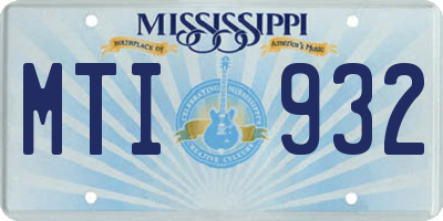 MS license plate MTI932